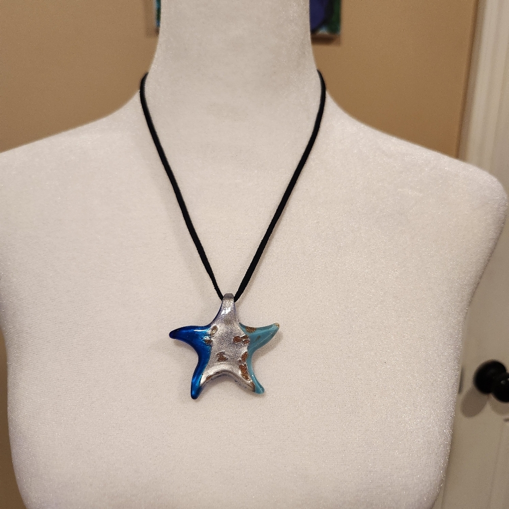 Starfish Glass Pendant Necklace